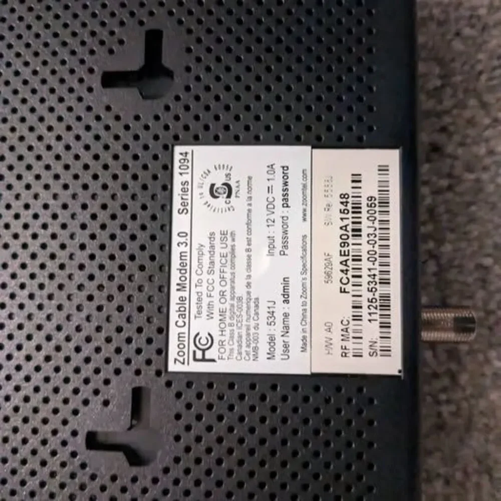 Zoom Cable Modem 343 Mbpa DOCSIS 3.0 - Picture 2 of 4